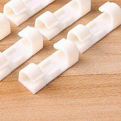 20 Pcs Fil Câble Cordon Clips Pince Mur Tidy Organisateur Titulaire Adhésif Blanc pas cher