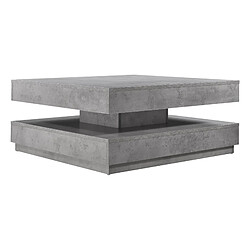 Helloshop26 Table basse avec plateau tournant 76 x 76 cm bois gris béton 03_0004128