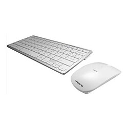 Totalcadeau Clavier et souris sans fil Blanc - Pack de 2 produit pour PC et ordinateur pas cher