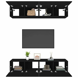 Maison Chic Meubles TV 4 pcs | Banc TV Moderne pour salon | Meuble de Rangement Noir 80x30x30 cm Bois d'ingénierie -MN95786 pas cher