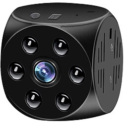 Chrono Mini caméra espion 1080p Full HD Caméra de détection de mouvement à vision nocturne sans fil avec ventouse magnétique Portable WiFi Mini caméra de surveillance de sécurité(Noir)