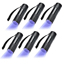 BESTA 6 Pack UV Ultra Violet Blacklight 9 LED lampe de poche lampe torche extérieur etc.