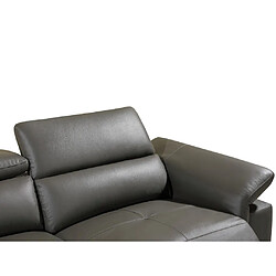 Acheter Vente-Unique Canapé d'angle gauche relax électrique en cuir gris anthracite PASCALINE