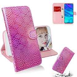 Wewoo Housse Coque Pour Huawei P Smart 2019 Couleur unie Boucle magnétique colorée Etui à rabat horizontal en cuir PU avec support et fentes cartes et portefeuille et lanière rose