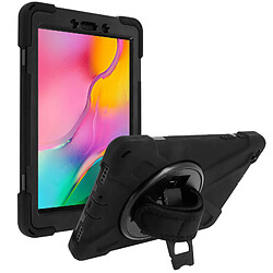 Avizar Coque Galaxy Tab A 8.0 2019 Hybride Poignée Rotative Béquille Support Noir