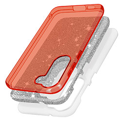 Avis Avizar Coque Paillette pour Samsung Galaxy S23 Plus Semi-rigide Spark Case rouge