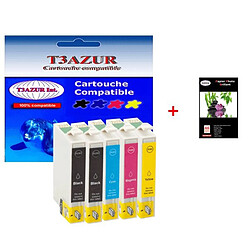 T3Azur 5 cartouches d'encre compatibles 603XL pour Epson WorkForce WF-2830DWF +10f PPA6