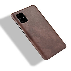 Wewoo Coque Pour Galaxy A51 Shockproof Litchi Texture PC + PU Case Brown pas cher