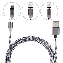 Wewoo Câble pour iPhone, iPad, Galaxy, Sony, Huawei, Xiaomi, LG, HTC, Lenovo et autres smartphones 1.05m Lightning + Micro USB + USB-C / Type-C à USB Weave de chargement de données de synchronisation avec indicateur LED,