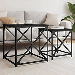 Maison Chic Lot de 2 Tables basses gigognes pour salon | Table à café noir bois d'ingénierie -GKD33954