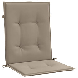 Acheter vidaXL Coussins de chaise de jardin à dossier bas lot de 4 taupe