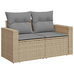 Avis vidaXL Salon de jardin avec coussins 5 pcs beige résine tressée