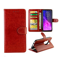 Wewoo Housse Coque Etui à Rabat Horizontal pour Motorola Moto One Zoom / One Pro Texture Crazy Horse avec support & emplacements de cartes & Portefeuille et cadre photo Marron