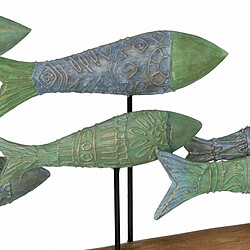 Acheter BigBuy Home Figurine Décorative Vert Naturel Poissons 56 x 7 x 31 cm