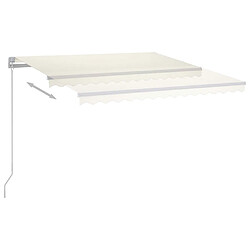 Avis Maison Chic Auvent automatique | Store banne extérieur | Marquise avec capteur de vent et LED 4,5x3 m Crème -MN32120