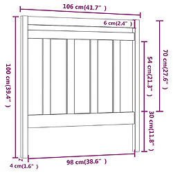 vidaXL Tête de lit Noir 106x4x100 cm Bois massif de pin pas cher