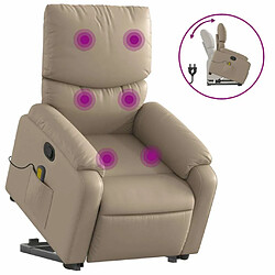 Maison Chic Fauteuil Relax pour salon, Fauteuil inclinable de massage Cappuccino Similicuir -GKD48678