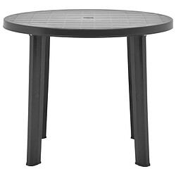 vidaXL Table de jardin Anthracite 89 cm Plastique