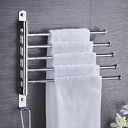 Universal Porte-serviettes pivotant Porte-serviettes mural en acier inoxydable Porte-douche amovible Accessoires de salle de bains Serviettes Bar(Argent)