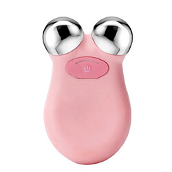 Chrono Instrument de beauté à micro-courant, masseur facial à rouleaux 3D de type Y, instrument de beauté domestique rechargeable par USB, levage et resserrement multifonctionnels des rides du visage, réduction de l'œdème(Rose)