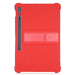 Coque en silicone Multicolore avec béquille coulissante rouge pour votre Samsung Galaxy Tab S7 Plus