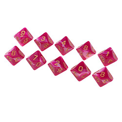 10x dés de jeu 16 dés 16mm Dice pour jeux de société / enseignement des mathématiques Rose + Blanc