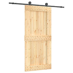 vidaXL Porte coulissante et kit de quincaillerie 95x210 cm pin massif