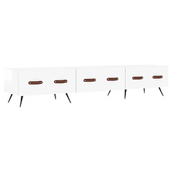 Maison Chic Meuble TV scandinave - Banc TV pour salon blanc brillant 150x36x30 cm bois d'ingénierie -MN49257