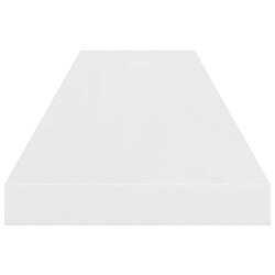 Maison Chic Lot de 2 Étagère murale flottante,Etagère de rangement Blanc brillant 90x23,5x3,8cm MDF -MN56432 pas cher