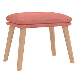 Acheter vidaXL Chaise de relaxation avec tabouret Rose Velours