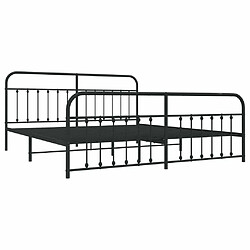 Maison Chic Lit adulte - Lit simple Cadre de lit métal avec tête de lit/pied de lit,Structure du lit Contemporain pour chambre noir 200x200 cm -MN48195 pas cher