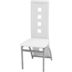 Decoshop26 Lot de 2 chaises de salle à manger cuisine design contemporain synthétique blanc CDS020190