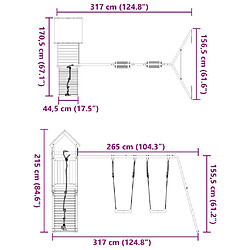 vidaXL Aire de jeux d'extérieur bois massif de douglas pas cher