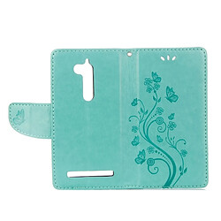 Wewoo Housse Étui vert pour ASUS Zenfone Go ZB500KL Modèle de fleurs pressées Horizontal en cuir flip avec support & Slots de cartes Portefeuille pas cher