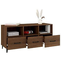 Avis vidaXL Meuble TV Chêne marron 102x35x50 cm Bois d'ingénierie