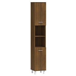 Maison Chic Armoire de bain,Meuble de rangement de salle de bain,Meuble haut Chêne marron 30x30x179 cm Bois d'ingénierie -GKD220716