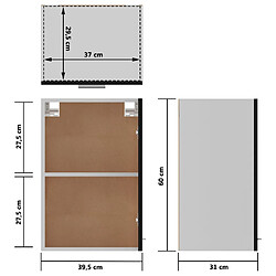 vidaXL Armoire suspendue Noir 39,5x31x60 cm Bois d'ingénierie pas cher