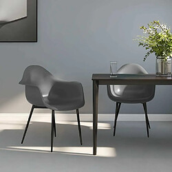 Maison Chic Lot de 2 Chaises à manger,Chaise pour cuisine,Solide Structure gris PP -MN20063