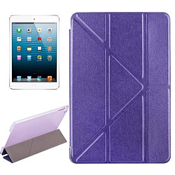 Wewoo Housse Étui Coque en cuir de couleur unie avec support pour iPad Mini 2019 violet de Transformers Style Silk Texture Horizontal Flip