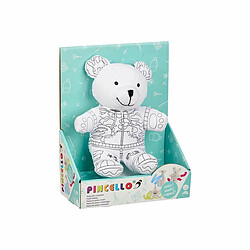 Avis Pincello Peluche à colorier Blanc Noir Tissu 17 x 21 x 12 cm Ours (8 Unités)