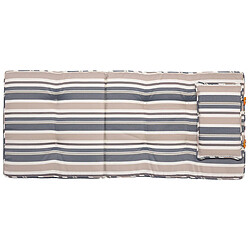 Acheter Beliani Set de 8 coussins en tissu bleu et beige pour chaises de jardin MAUI