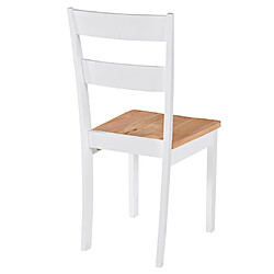 Acheter vidaXL Chaises à manger lot de 4 blanc bois d'hévéa massif