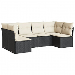 Maison Chic Salon de jardin 6 pcs avec coussins | Ensemble de Table et chaises | Mobilier d'Extérieur noir résine tressée -GKD53521