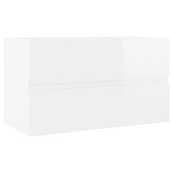 vidaXL Armoire d'évier Blanc brillant 80x38,5x45 cm Aggloméré