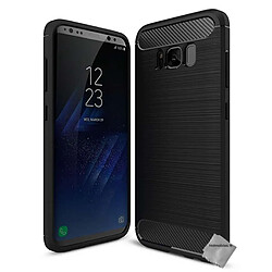 Htdmobiles Coque silicone gel carbone pour Samsung G950F Galaxy S8 + film ecran - NOIR