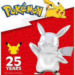 Pokémon 25th anniversary - PKW2394 - Figurine argentée 8cm - Pikachu - Neuf