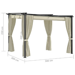 Acheter Maison Chic Tonnelle | Pergola avec rideaux 3x3 m Crème Acier -GKD86169