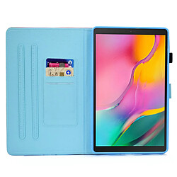 Etui en PU motif de couture, fermoir magnétique avec support et porte-carte pour Samsung Galaxy Tab A 10.1 (2019) T510/T515 - Cheval arc-en-ciel