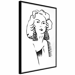 Paris Prix Affiche Murale Encadrée Hypnotic Earrings 20 x 30 cm Noir