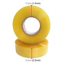 Wewoo 4 PCS 55mm Largeur 32mm Épaisseur Paquet Scellage Emballage Rouleau Autocollant Jaune Transparent pas cher